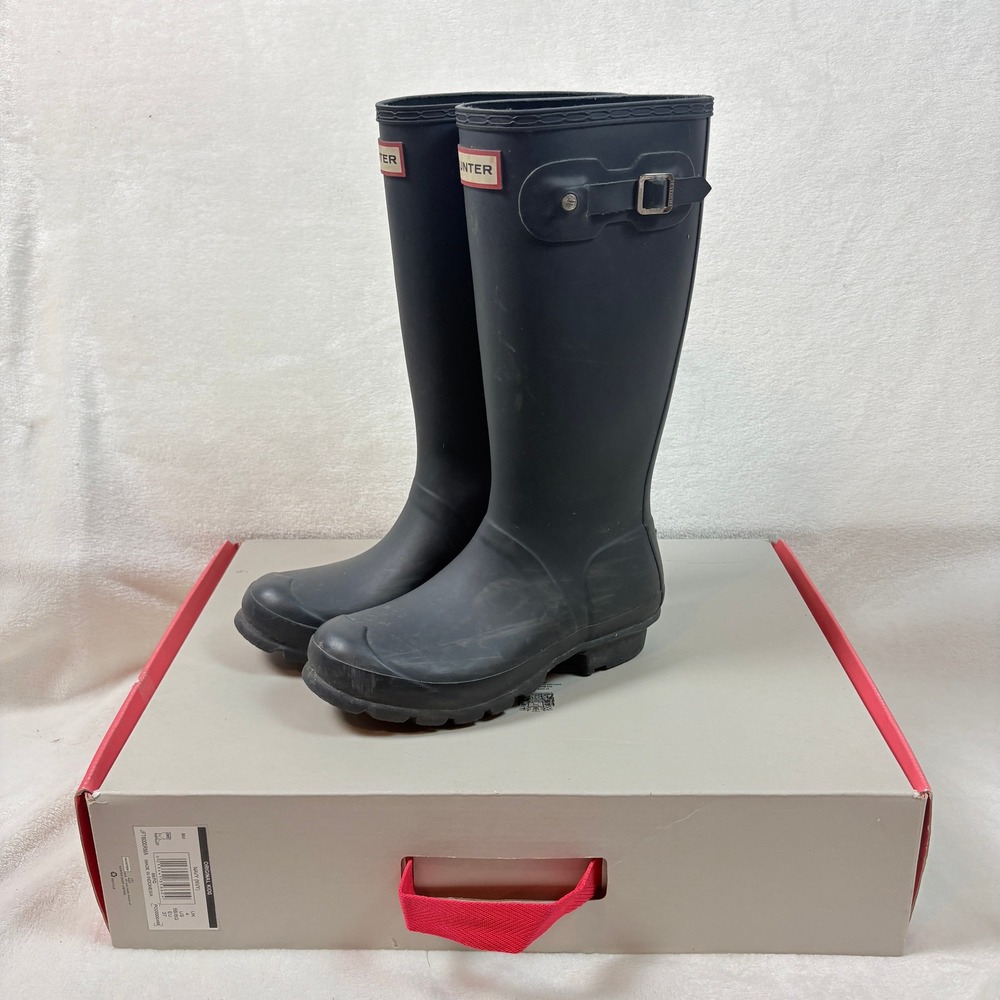 Hunter Rain Boots Kids Size 5 Navy Blue Good Original Kids Matte Waterproof